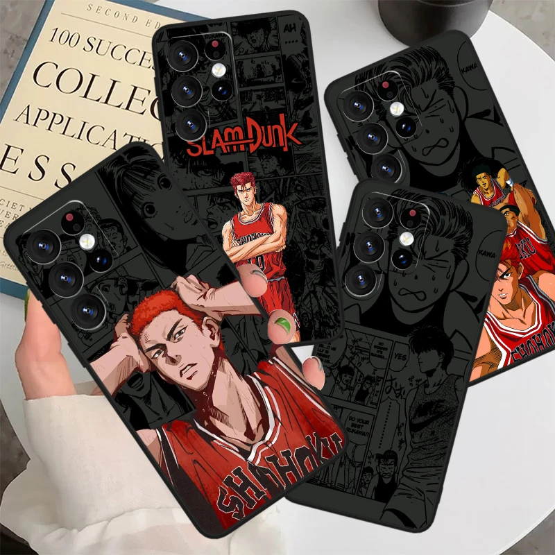 S-lam D-unks Anime For Samsung S24 S23 S22 S21 S20 FE S10e S10 S9 Ultra Plus Plus Soft Silicone Black Phone Case