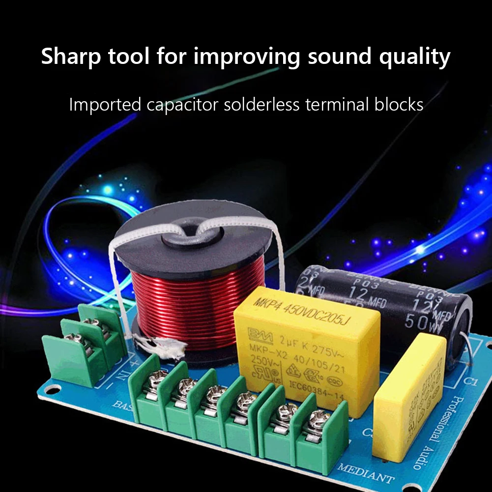 3-Way Hi-Fi Crossover Filter Module MKP Metal Film Audio Hifi Filter Circuit Board Bookshelf Audio for 3.5/4/4.5-8 Inch Speakers
