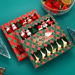 Christmas Decorations Home Christmas Table Decor Stainless Spoons Fork Cutlery Set Elk Xmas Tree New Year Gifts 2/4/6Pcs