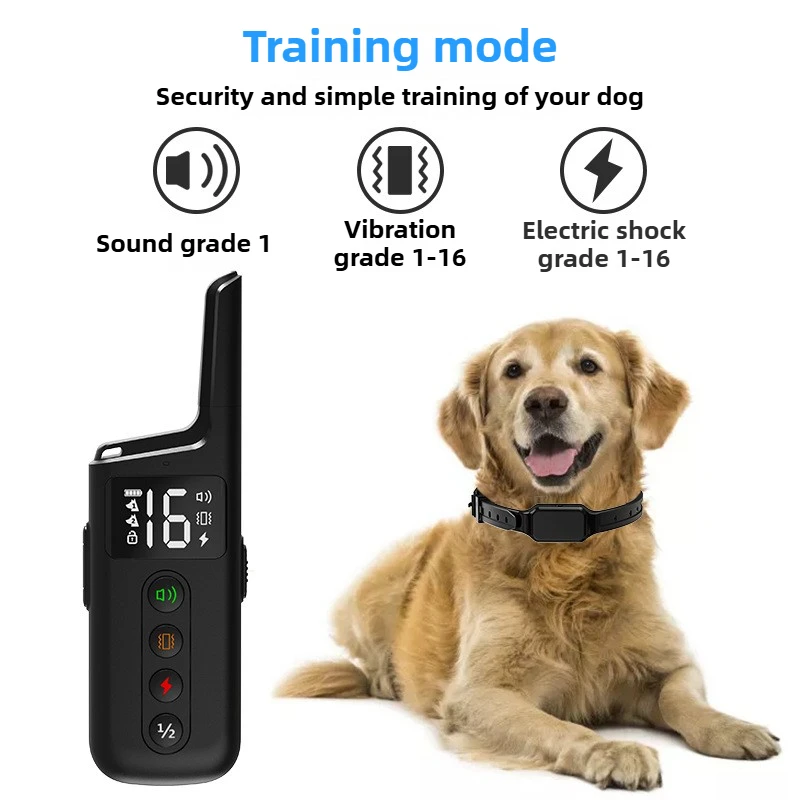 Remote Control Dog Training Collar with Electric Shock Anti Barking Device Rechargeable Waterproof Anti Bark Dog Shock Collar