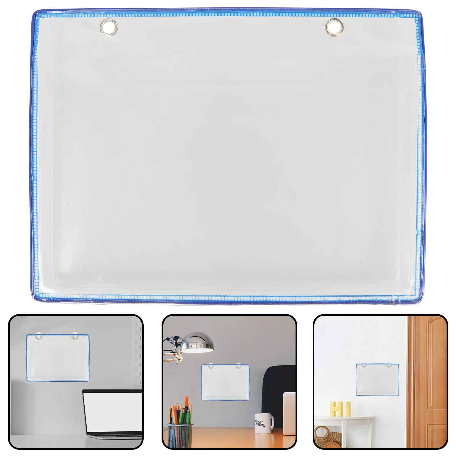 Pouch Mount File Organizer Hanging Folder Plastic Wall File Holder Large Capacity Document Storage Bag Paper Holder For