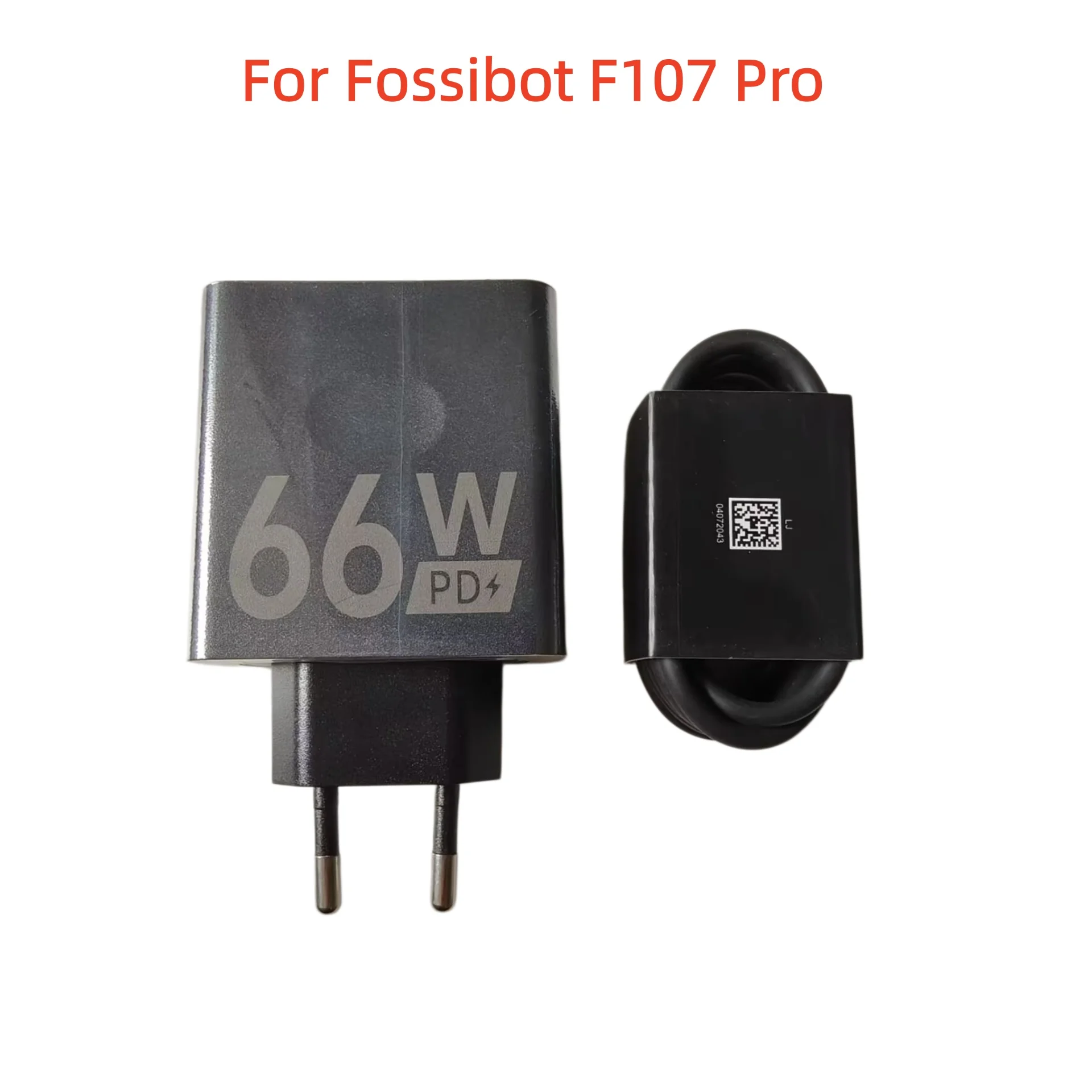 For Fossibot F107 Pro Cell Phone 66W Fast Charger EU Power Adapter Head For DT2 Tablet+Dual Type-C USB Cable Data Charging Line