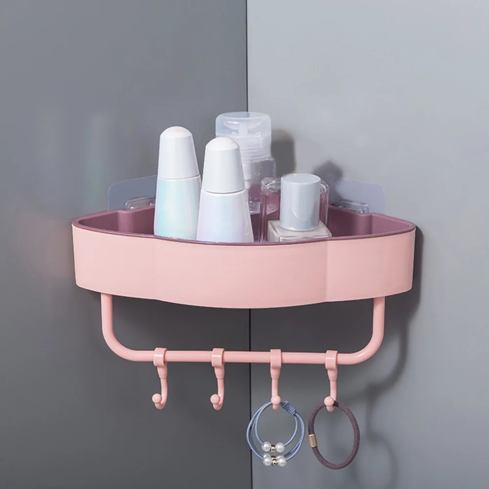 prateleira-de-canto-para-chuveiro-de-plastico-rosa-prateleira-de-armazenamento-multifuncional-prateleira-triangular-montada-na-parede-sem-perfuracao