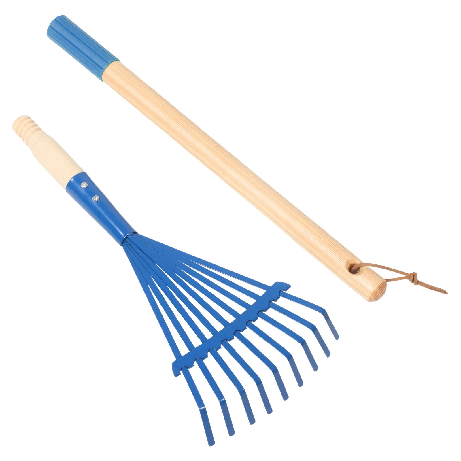 

Rake Detachable Wooden Handle Child Size Rake for Leaves Small Outdoor Gardening Tool for Young Gardeners
