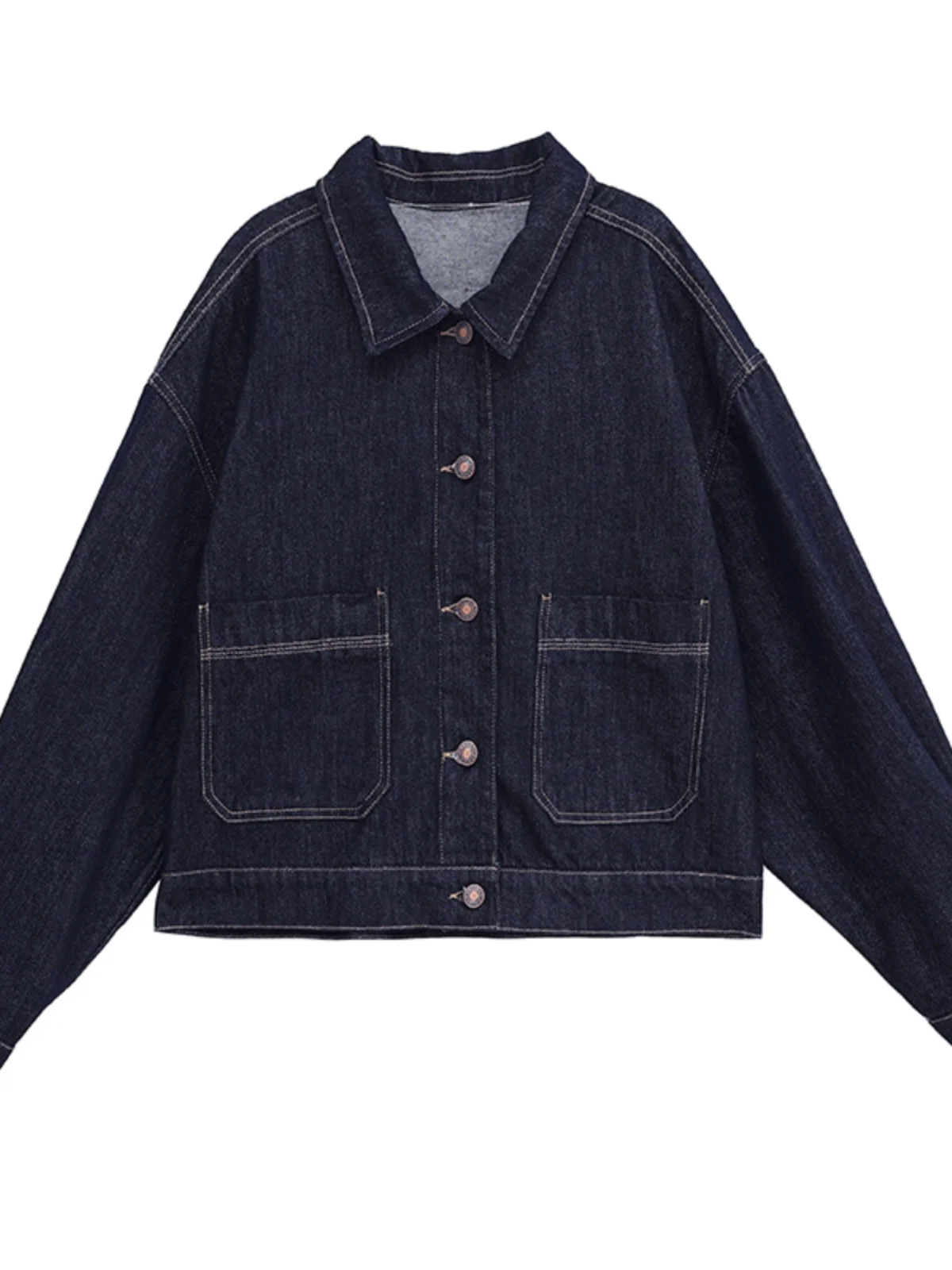 Women's Denim Jaet Svel Long Sve Casual Faion Simple Sle Autumn Season Tagkita Brand  Collar ort Coat