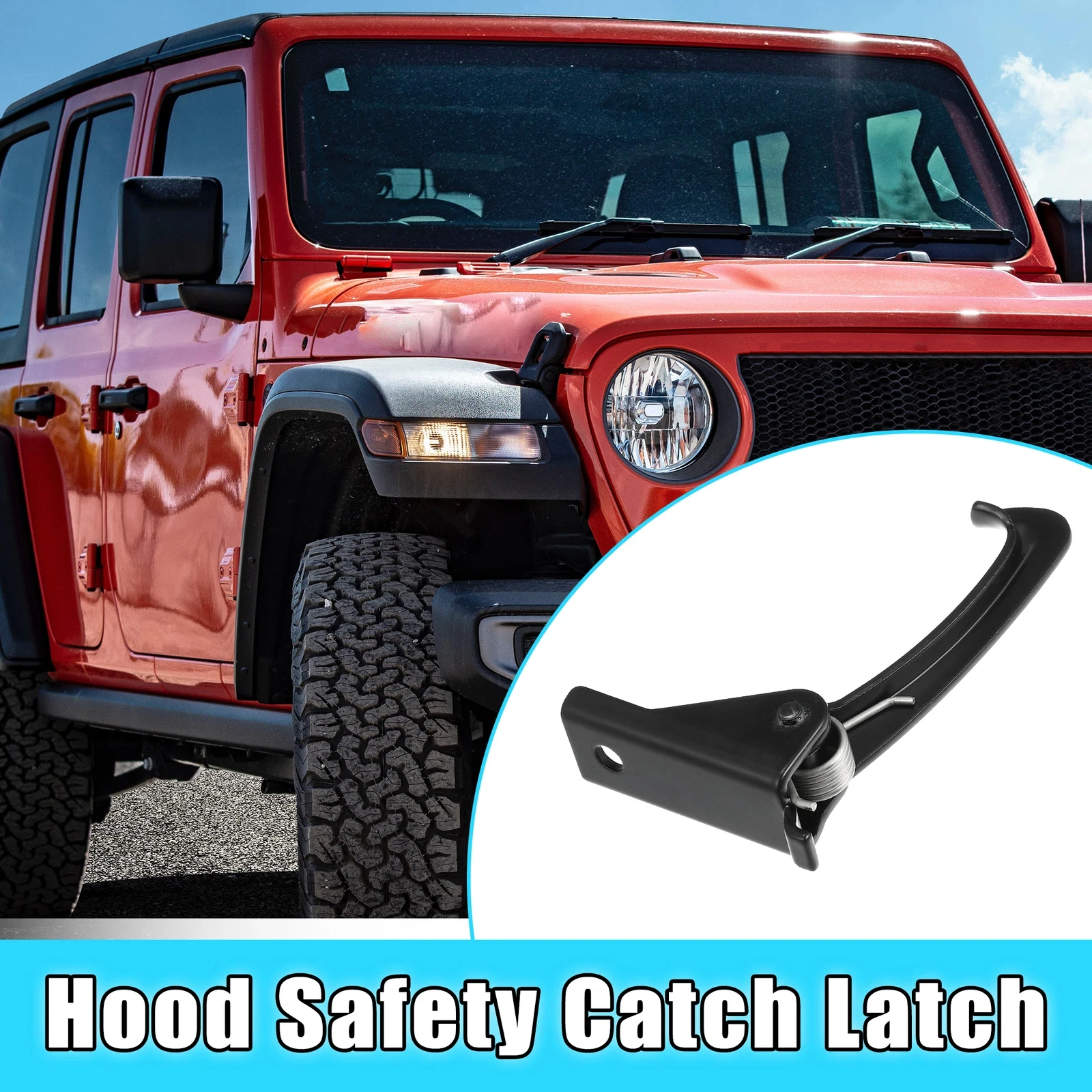For Jeep Wrangler 2007-2017 3.6L 3.8L For Jeep Wrangler JK 2018 3.6 X Autohaux Hood Safety Catch Latch Hood Lock Hook 55395654AA