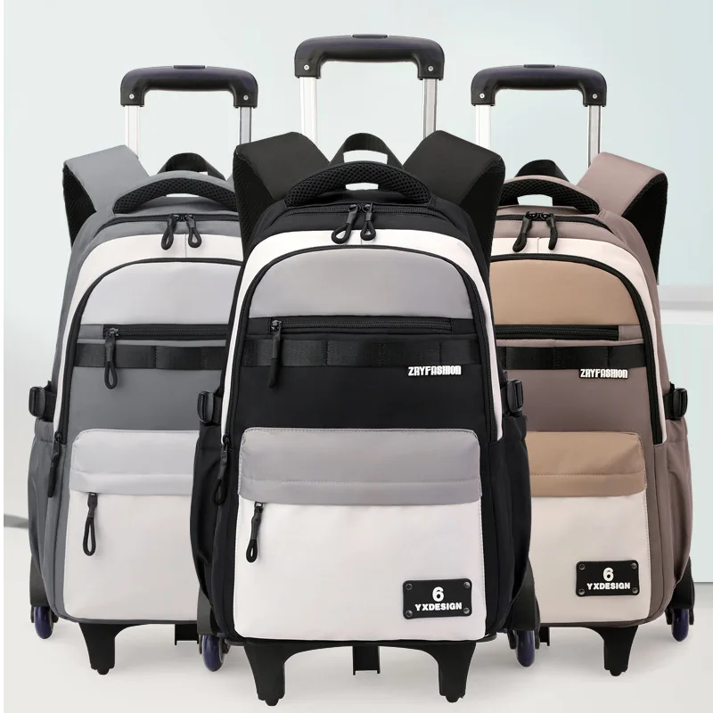 

New Trolley Backpacks for Children School Bag for Boys Kids Back Pack Nylon Zaino Uomo Rolling Mochila Japonesa Schoolbag Bolsa