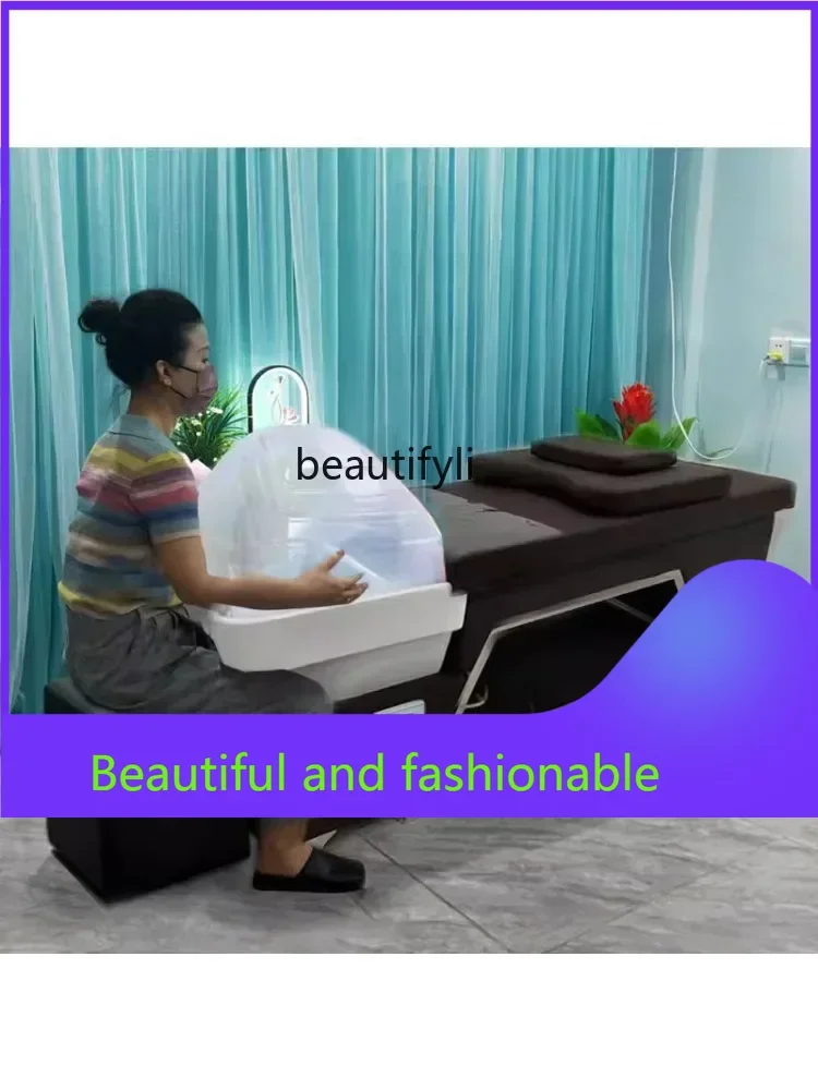 

zGxxzCeramic Basin Thai Head Therapy Shampoo Chair Hair Saloon Water Circulation Steaming Bed Beauty Salon Massage Integrated B