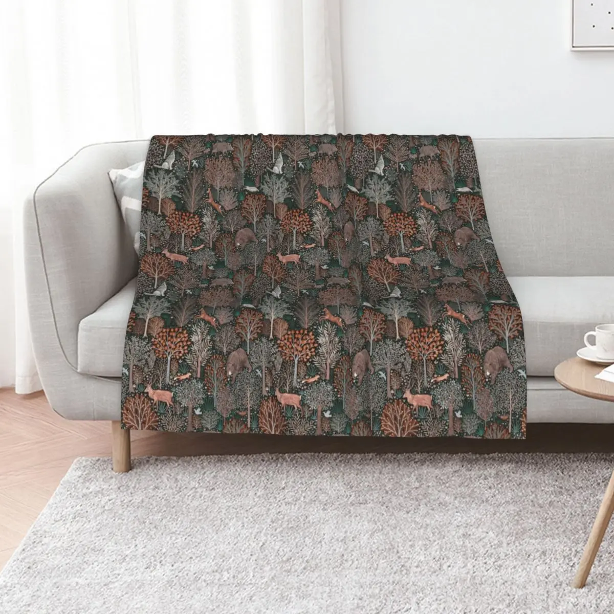 Forest animals - les animaux de la f?ret Throw Blanket Nap Flannel Thins Decorative Beds Quilt wednesday Blankets