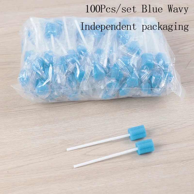 100pcs/set Disposable Tooth Cleaning Sponge Swab Oral Care Sponge Stick Oral Care Accessories With Stick Tooth Cleaning Sponge