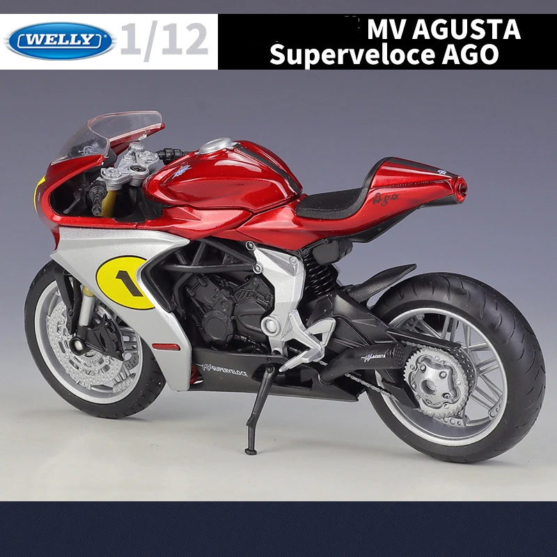 WELLY 1/12 MV Agusta Superveloce Ago Motorcycle Model Toy Vehicle Collection Autobike Shork-Absorber Off Road Autocycle Toys Car