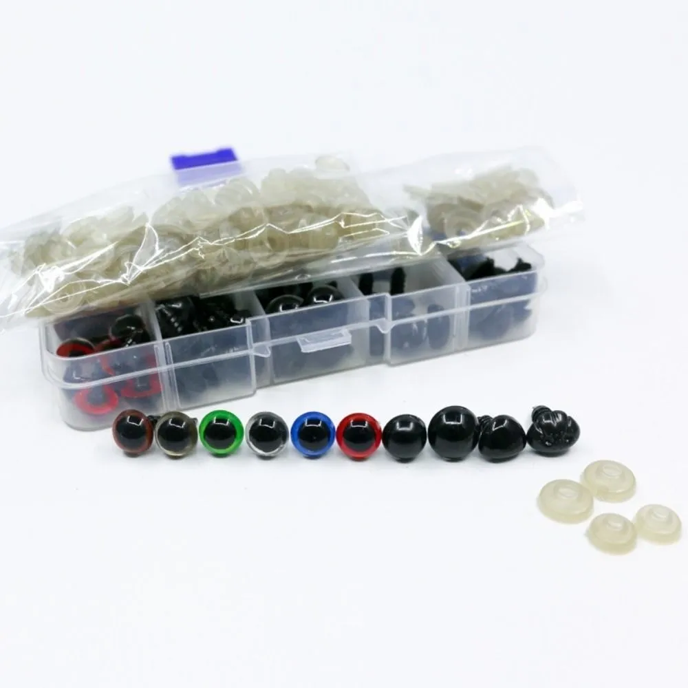 115pcs/box New 3 Sizes Plastic Safety Screw Eyes Colored Brown Round Shape Bear DIY Eyes For