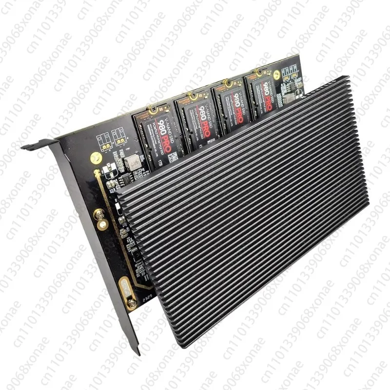 

PCIe4.0x16 to 4 disks, nvme expansion card, solid-state SSD hard drive, M2 adapter card, 2280 driverless