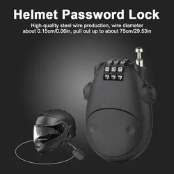 Motorcycle Steel Cable Code Lock Suitcase Car Sled Telescopic Wire Rope Lock Helmet High-precision Code Wheel Password Lock