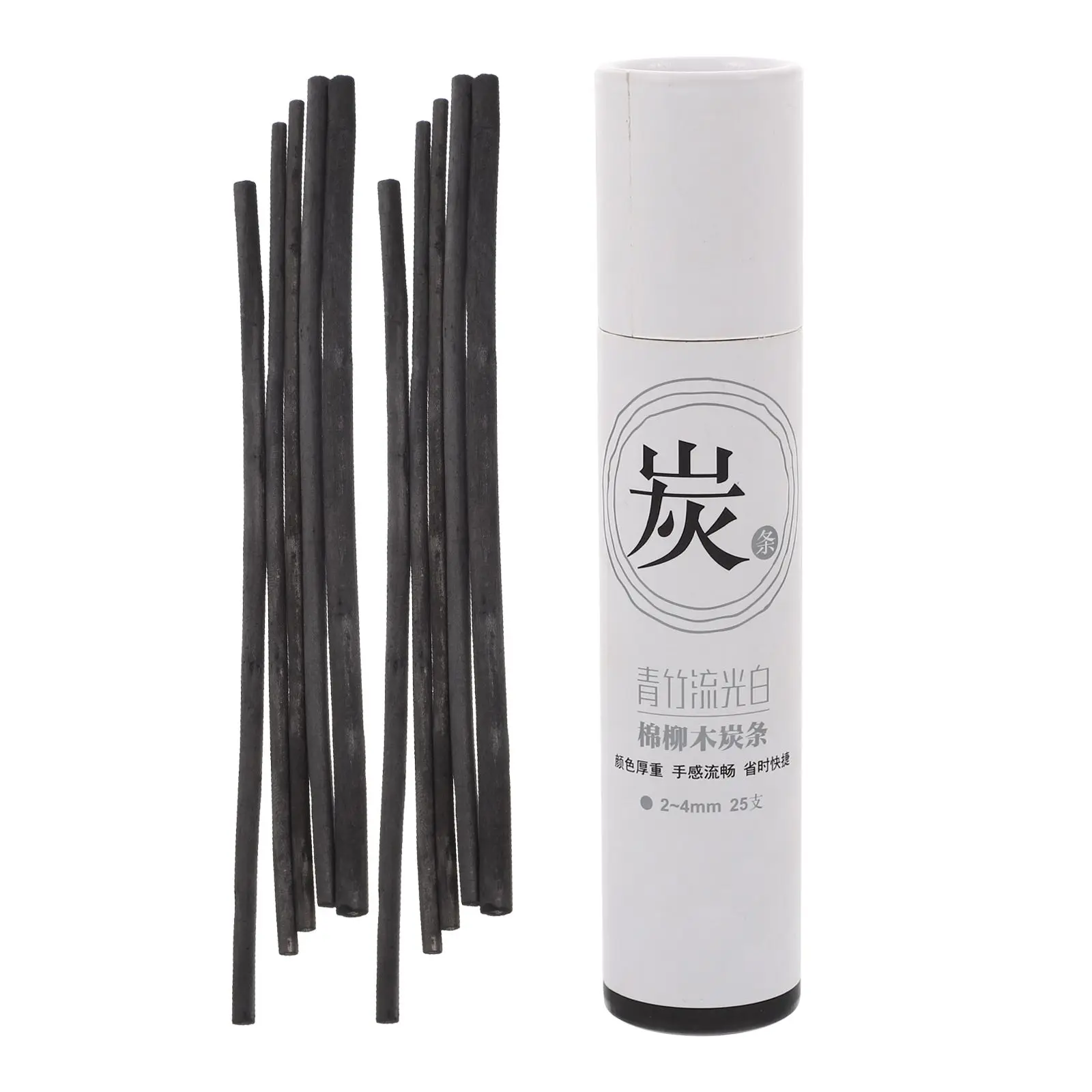 

25pcs Compressed Sticks 2-4mm Drawing Pens Supplies Willow Shading Pencils Shading Students Hobbyist Painting
