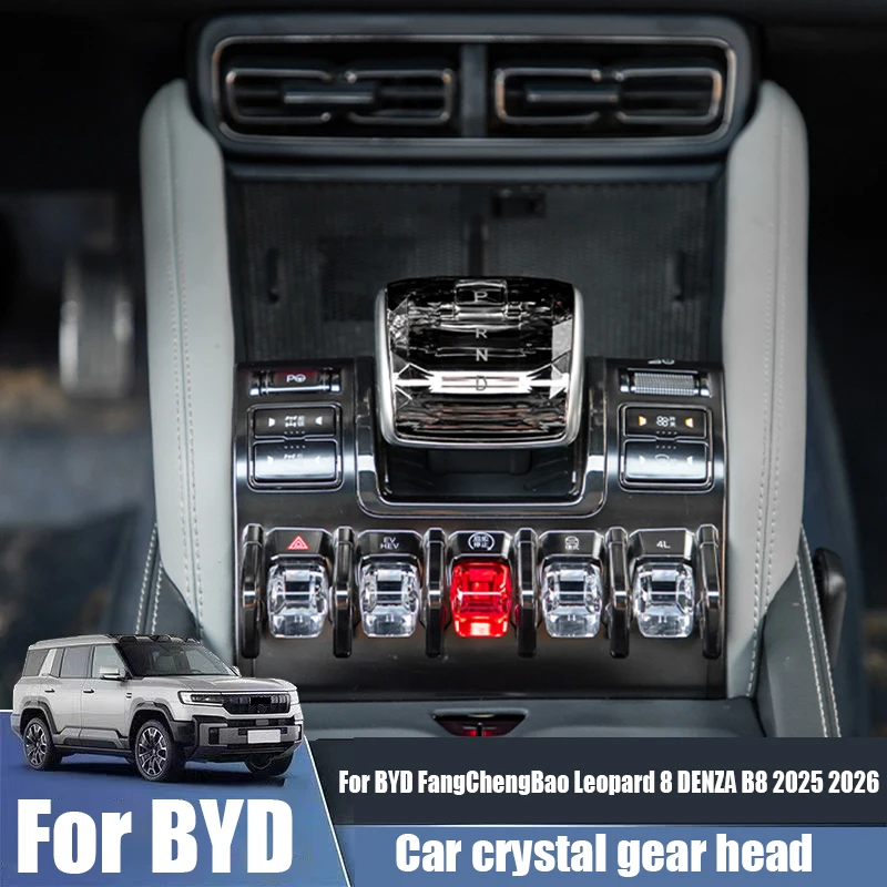 

for BYD FangChengBao Leopard 8 DENZA B8 2025 2026 Car crystal gear head interior modification parts