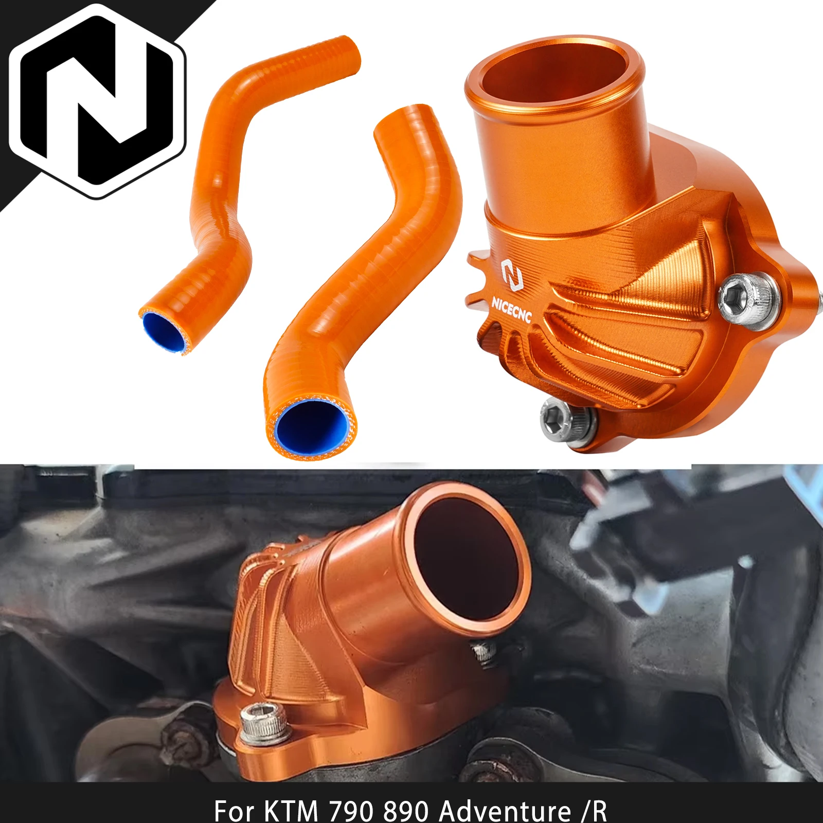 Cubierta de Termostato NICECNC, Kit de Mangueras de Radiador para KTM 890 Adventure /R 790 Adventure /R Husqvarna Norden 901 /Expedition