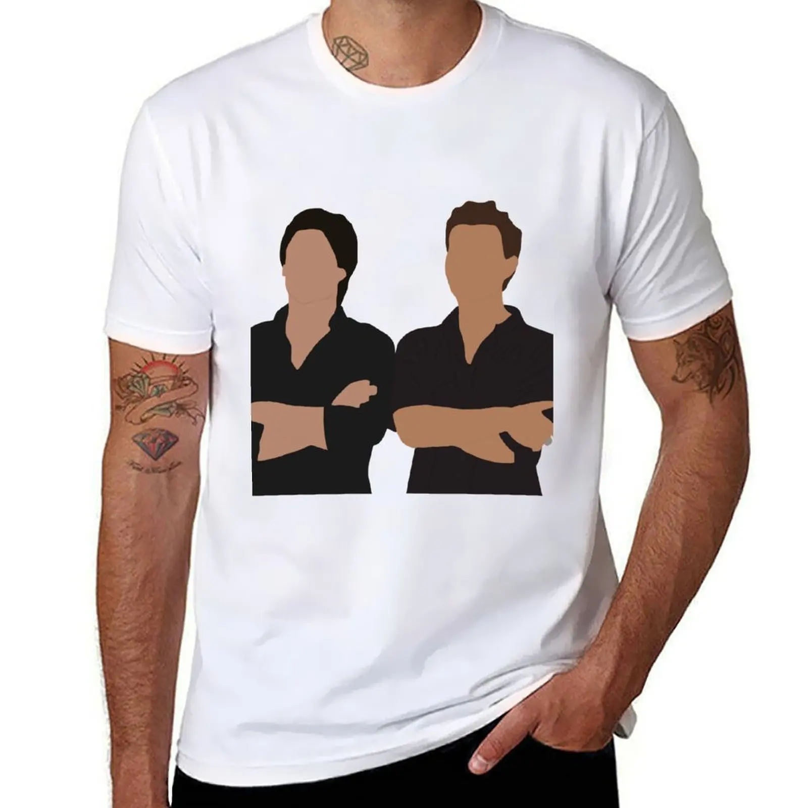 

stefan and damon T-Shirt t shirts cotton 100% man t shirt designer T-Shirt