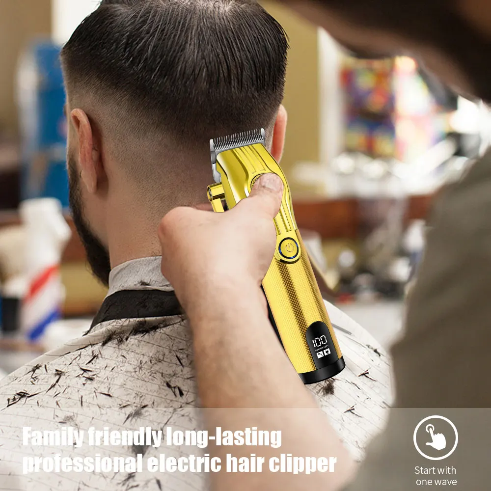 hiena Hair Clipper Hair Trimmer Professional Electric Hair Clipper Barber Hair Cutting Machine Haircut Metal Trimmer for Men