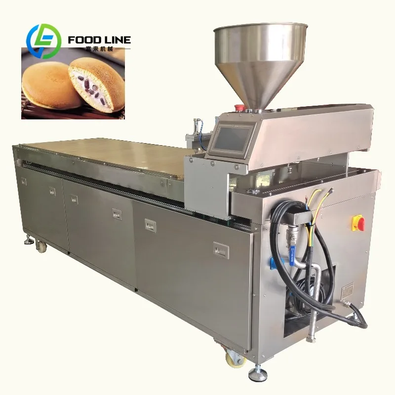 Custom Automatic Dorayaki Processing Gear Japanese Sandwich Pancake Batter Injector Uniform Heating For Snack Manufacturing