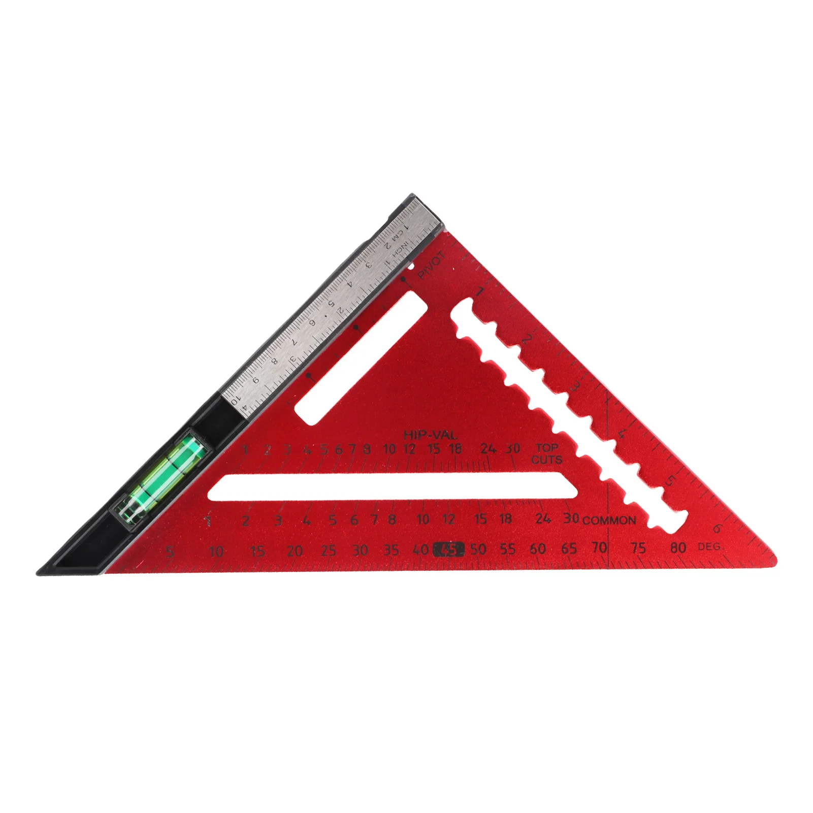 7 Inch Rafter Square with Level High Accurate Aluminum Alloy Detachable Triangle Square Ruler for Woodworking