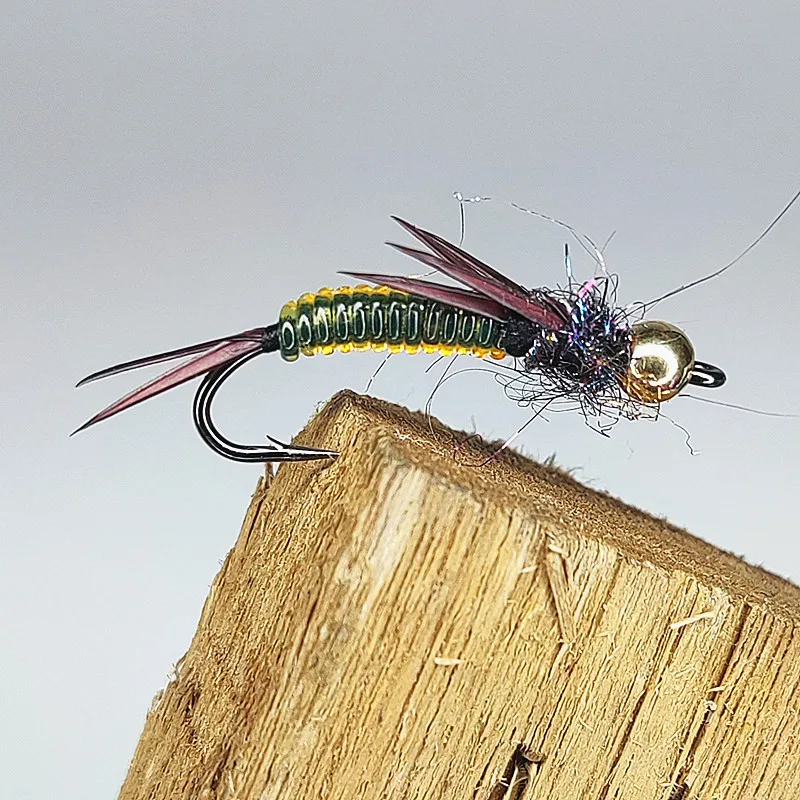 5 قطع/صندوق طعوم يطير اليرقات الحجرية - تصميم واقعي، غرق بطيء، ذباب صيد السمك، سمك السلمون المرقط وغيرها من المياه العذبة والمياه المالحة