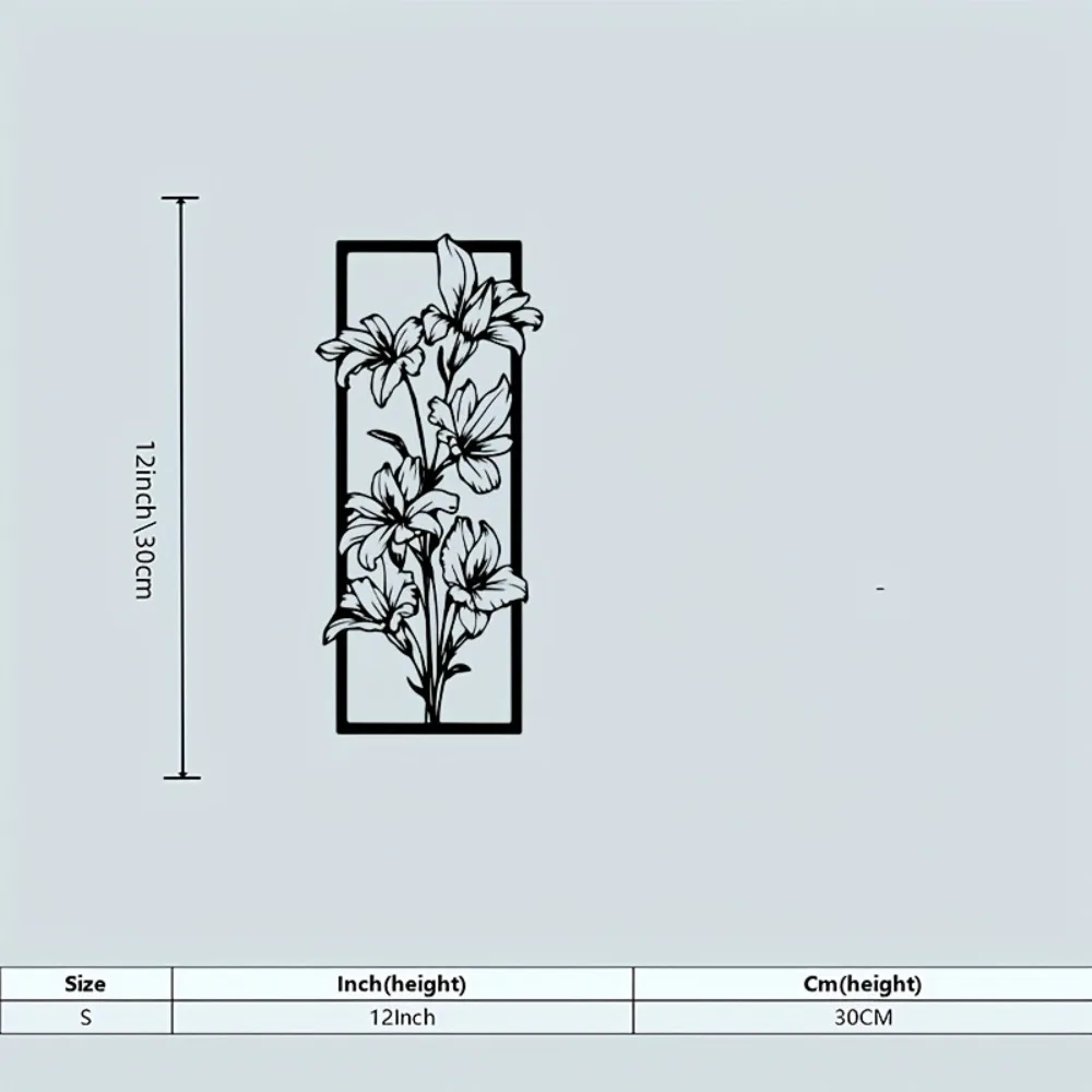 CIFBUY Vintage Lily Metal Wall Art Retro Iron Mural Weather-Resistant Statue Indoor Outdoor Decor