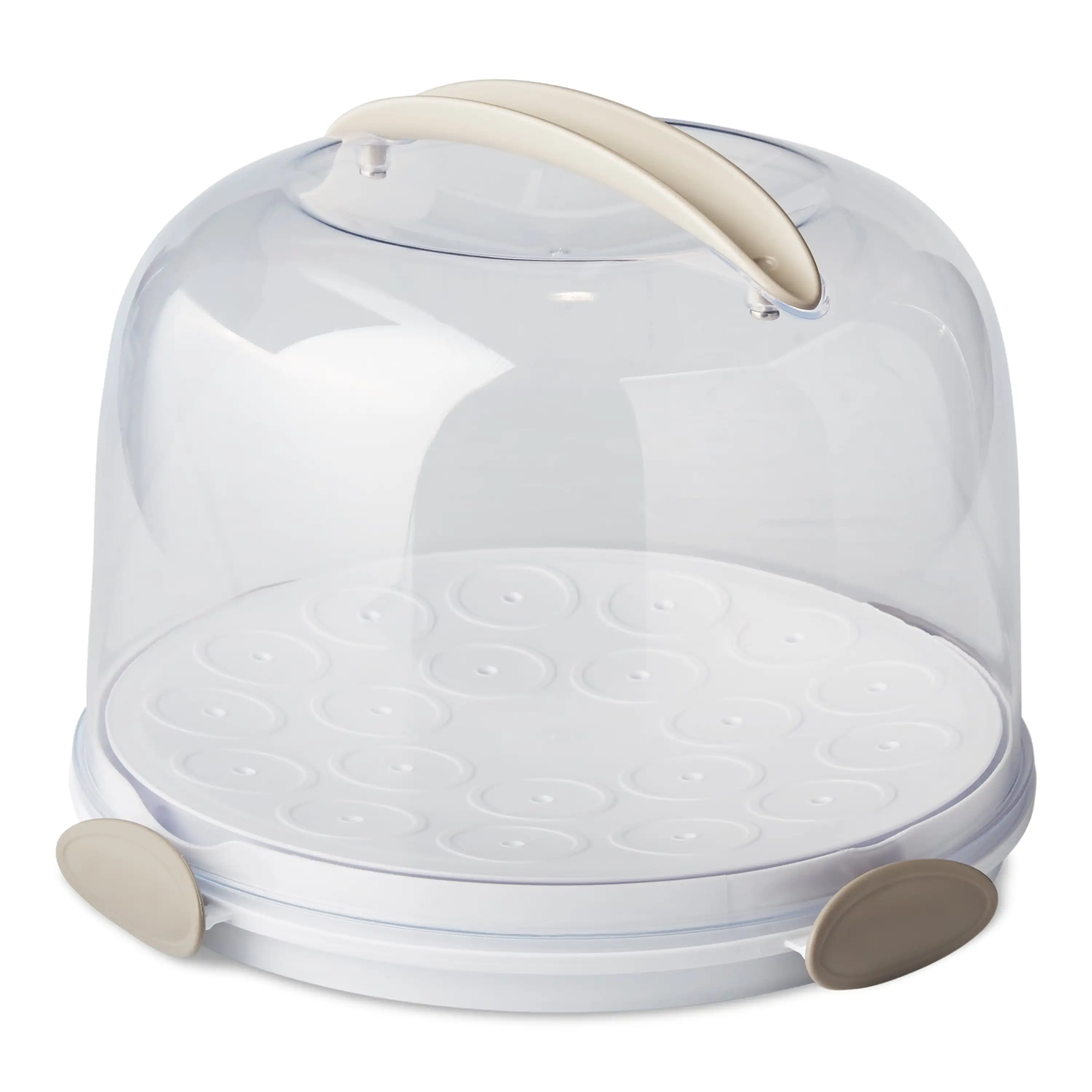 

Round Cake Carrier with Clear Plastic Cover, 13 Diameter, Dishwasher Safe
