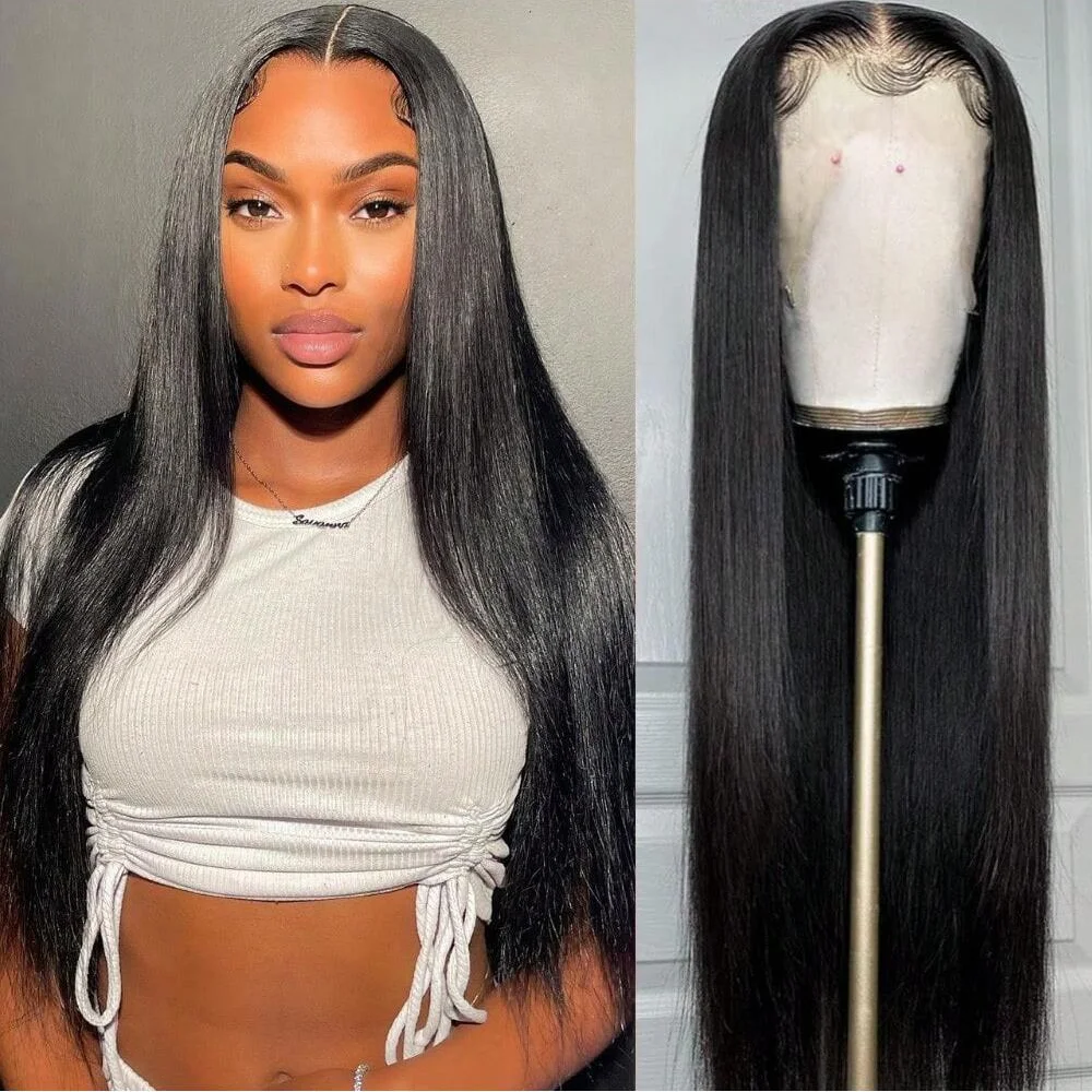 Human Hair Wig 360 Full Lace 13x6 Straight Wig Pre Plucked Hairline Wigs For Women 3 Days Delivery