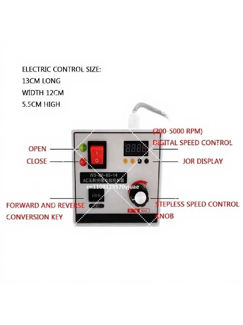 Brushless DC Servo Motor Kit with Controller, Speed Adjustable for Woodworking Lathe and Belt Bead Machine