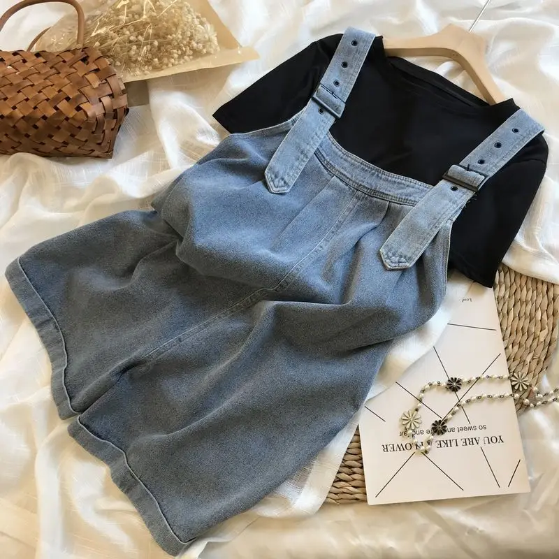 Rompers Playsuits Women Solid Korean Style Fashion Summer High Waist Loose Casual All-match Simple Pure Wide Leg Vintage Y2K