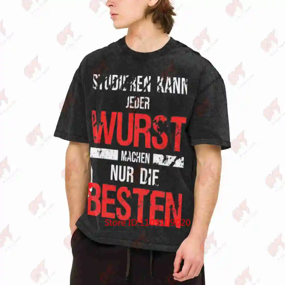 Butcher Hobby Sausage Profession Saying Vintage Washed Tee Pure Cotton T-Shirt