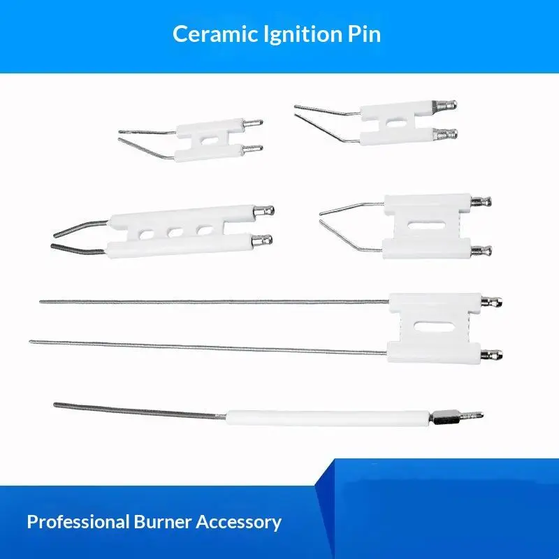 Conjoined Type Oil Burner Ignition Electrodes Double Pin Insulating Ceramic for Industrial Fuel Combustion Equipment Parts