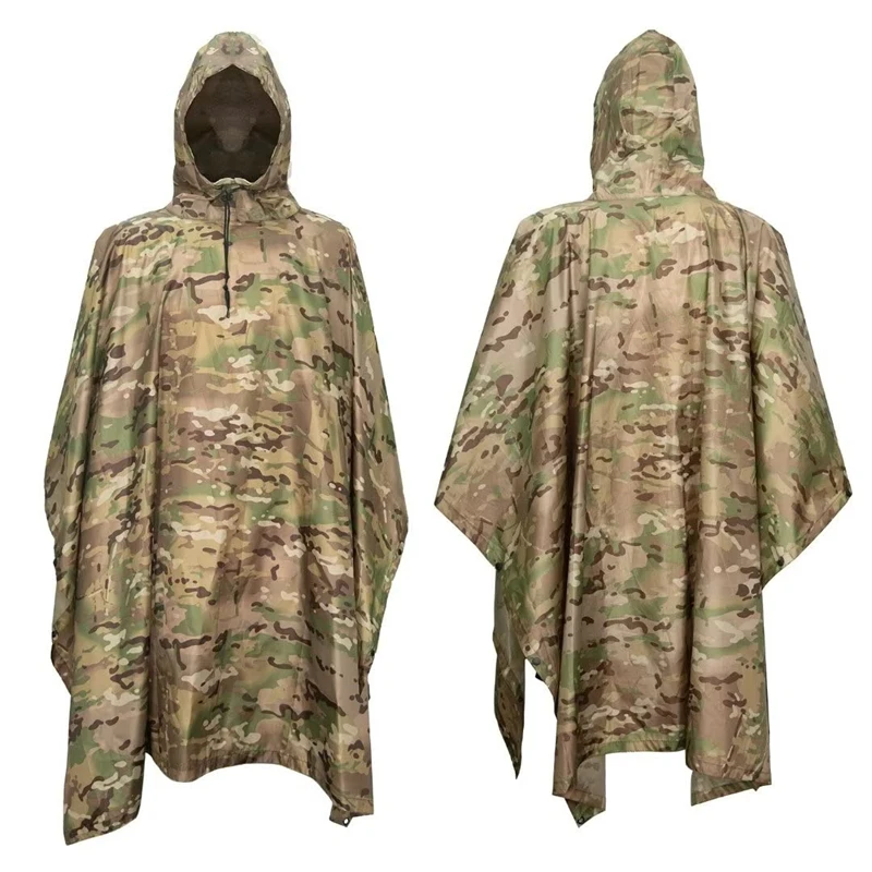 

Man Military Impermeable Zipper Camo Raincoat Waterproof Rain Coat Men Raincoat Women Awning Tent Rain Motorcycle Rain Poncho