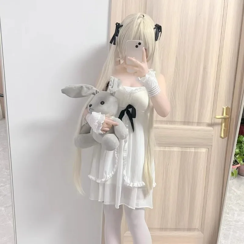 Anime Kasugano Sora Cosplay vestido blanco con tirantes lindos pijamas traje de juego de rol ropa de dormir para mujeres Fiesta Temática de Halloween