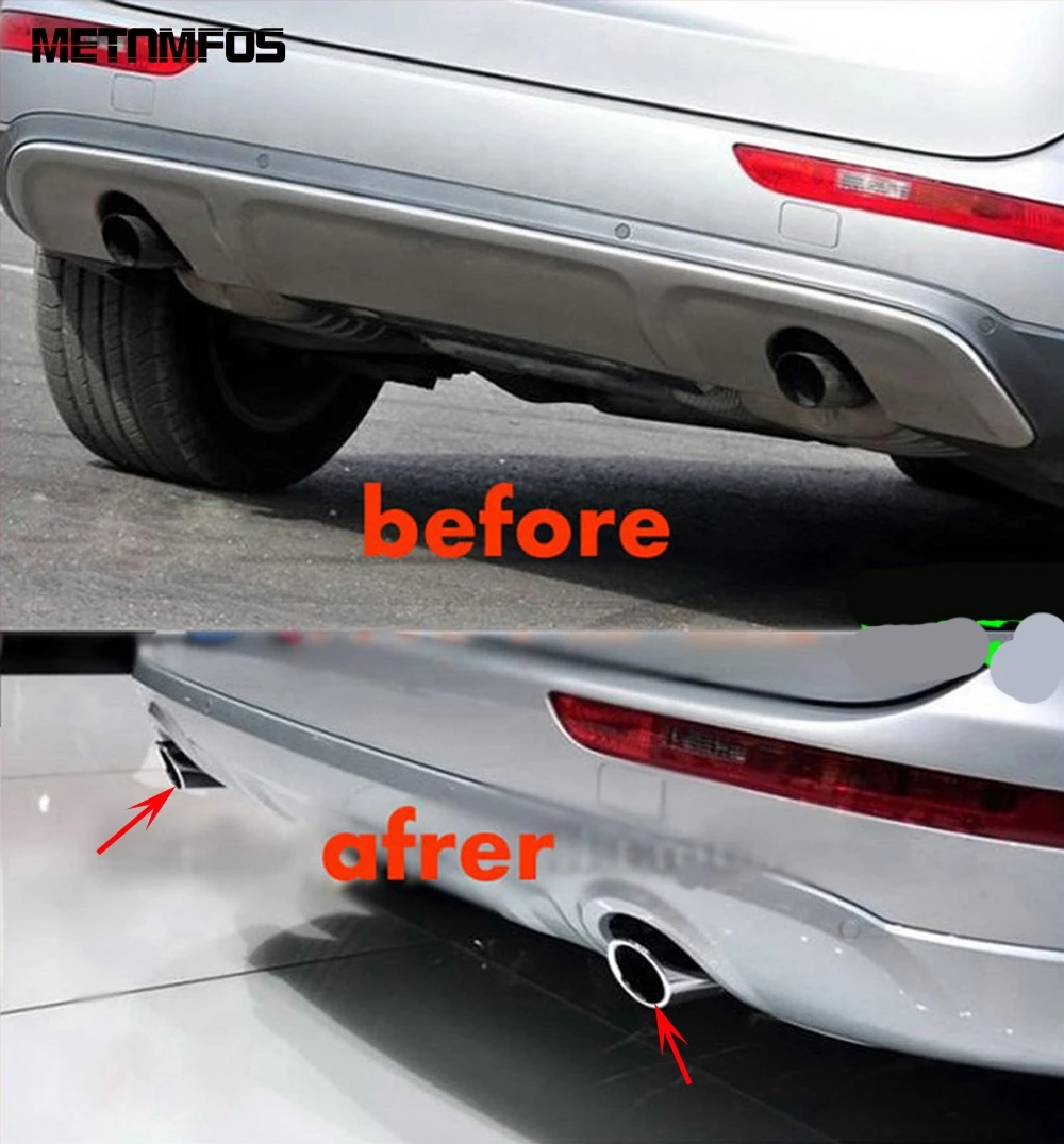 

Выхлопная система из нержавеющей стали для Audi Q5 2010 2011 2012 глушитель наконечник глушитель задняя труба внешние аксессуары автостайлинг