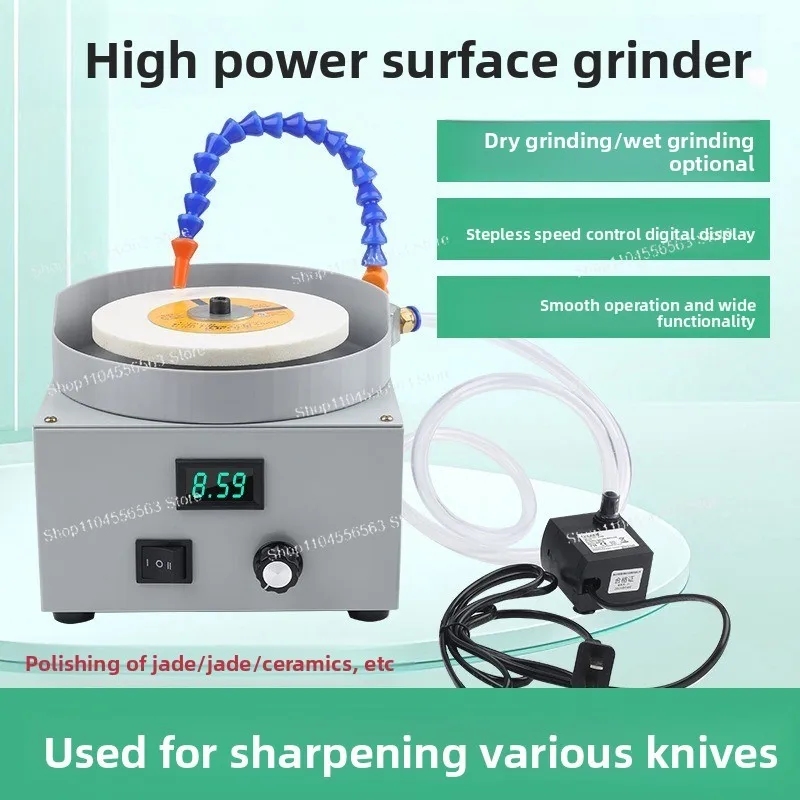 Compact High-Power Electric Wet Knife Sharpener, Diamond Grinding Wheel, Dry-Wet Planar Grinder for Kitchen Knives & Scissors
