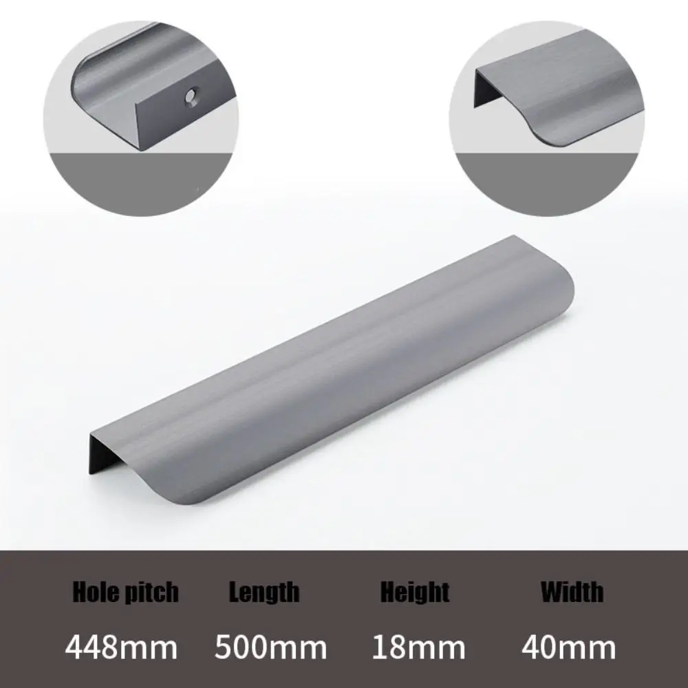 

Space Aluminum Hidden Cabinet Handle Black/gold/grey Double Hole Arc Door Handle Multiple Sizes Easy To Install