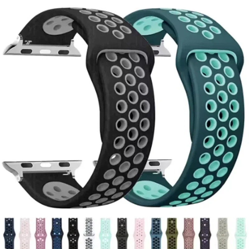 حزام رياضي لساعة أبل 46 ملم 45 ملم 40 ملم 42-38-41 ملم 44 ملم سوار قابل للتنفس iWatch Series 10 8 9 7 6 SE 5 3 Ultra 2 49 ملم