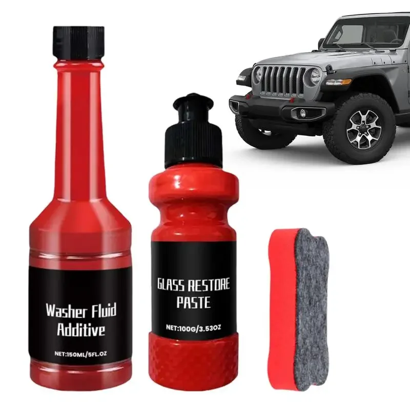 Car Glass Oil Film Remover Glass Cleaning Kit Hydrophobic Glass Coating Agent Windshield Anti-fog And Waterproof Auto Detailing