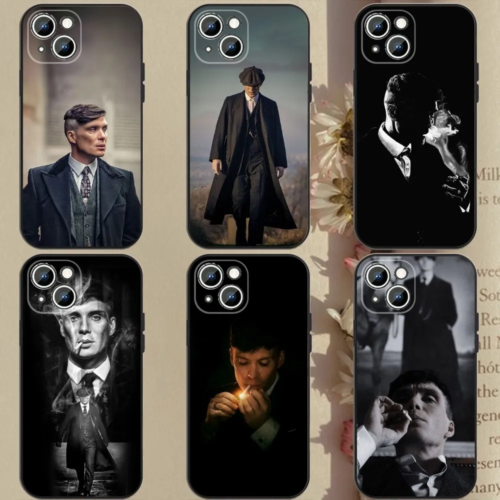 Movie P-Peaky B-Blinders Phone Case For Apple iPhone 15,14,13,12,11,XS,XR,X,8,7,Pro,Max,Plus,mini Silicone Black Cover