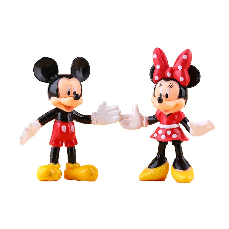 Disney Anime 4pcs/set MICKEYs & Minnie Mouse Cartoon pvc action figure toys doll Children toys for kids