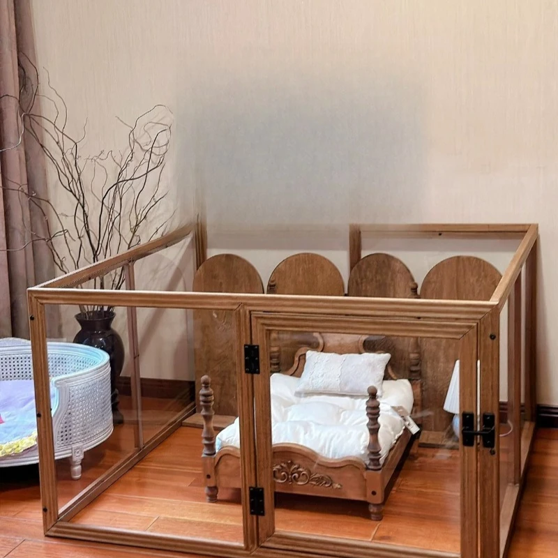 

Solid wood pet fence Roman small bed series cat and dog fence gift