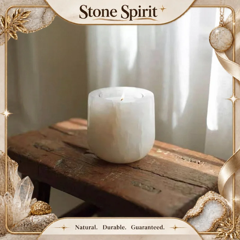 Minimalist Natural Marble Candle Holder Decor,Scented Candle Stand for Bedroom,Bathroom & Living Room,Model Room Marble Ornament