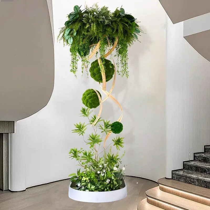 Simulated green plant landscaping, moss ball bionic plant ceiling decoration, ugly hanging pendant indoor landscape