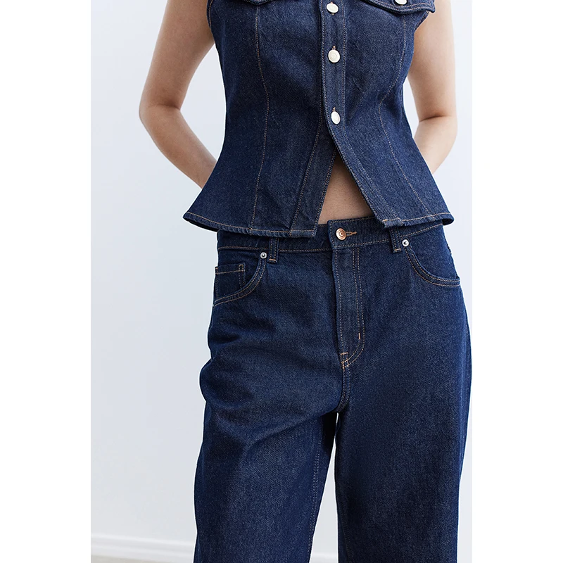 

Весенне-летние новые женские широкие брюки с высокой талией, универсальные свободные брюки, повседневные длинные брюки на молнии