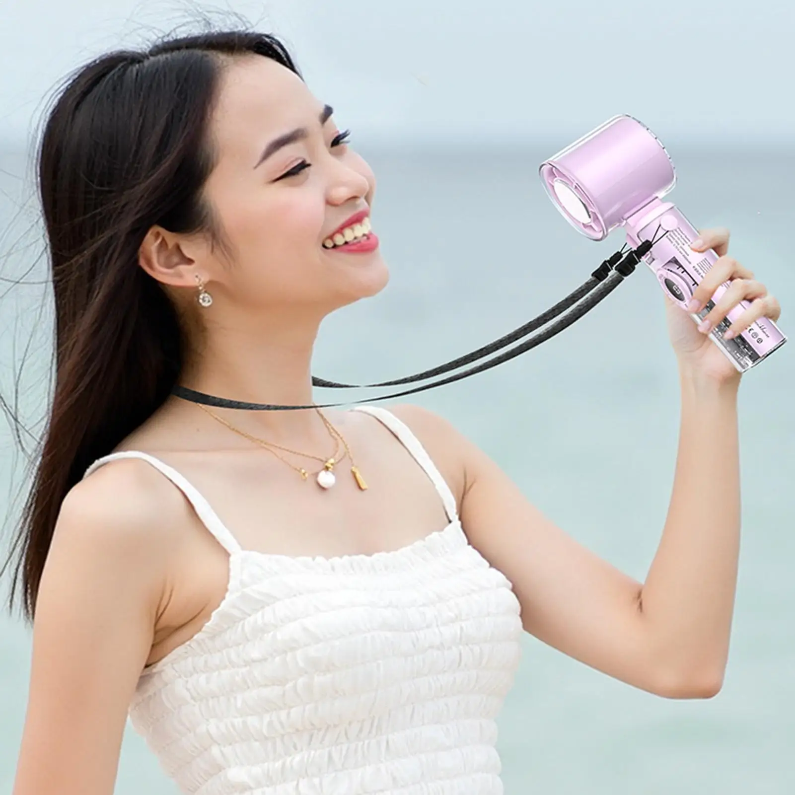 Handheld Electric Fan Folding Cooling Fan With Atmosphere Lights Digital Display Hot Weather Must Have With 199 Wind Modes For