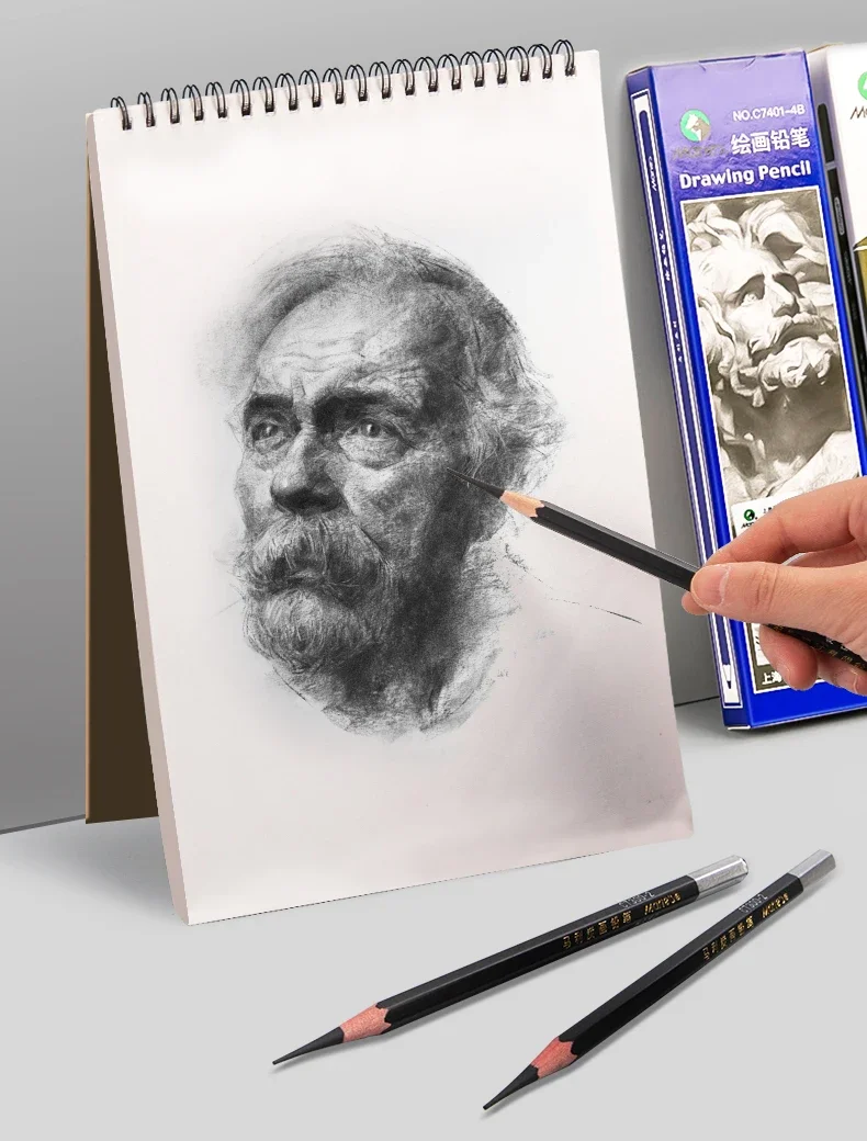 Professionelles Kohle- und Graphitstift-Set für Künstler, Zeichen- und Skizzierbedarf, 2H HB B 2B 3B 4B 5B 6B 8B – Detail 12