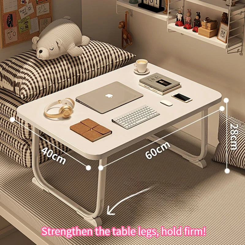 Foldable Bedside Small Table – Bay Window Study Desk, Dormitory Laptop Table, Lazy Person’s Desk for Home & Dorm Use image 2