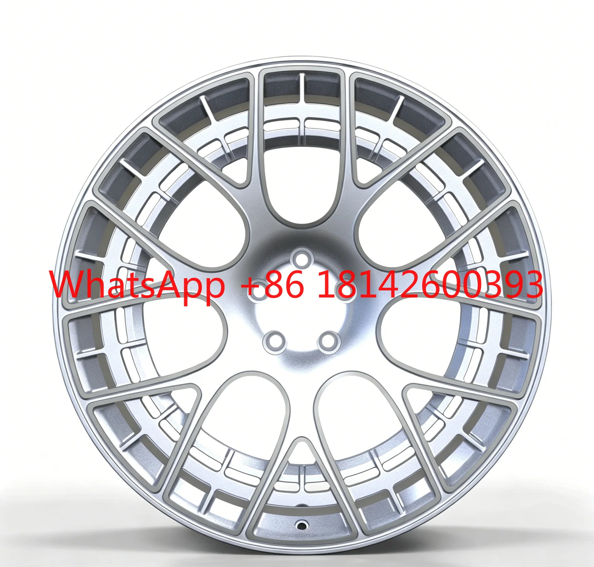 8 Grid Spoke Silver Surface Forged Wheels Multi-size 15-24 Inch Lightweight Alloy Rims